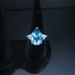 Blue and Clear Stone Ring